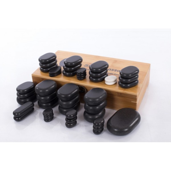 Hot Stone 22pcs επαγγελματικές ηφαιστειακές θεραπευτικές πέτρες βασάλτη